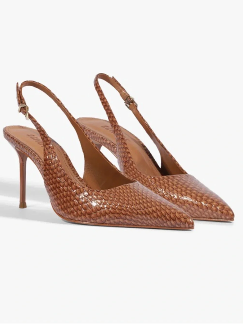 Women's Schutz Paola Leather Slingback Pointed-Toe Pumps. Size 8.5
